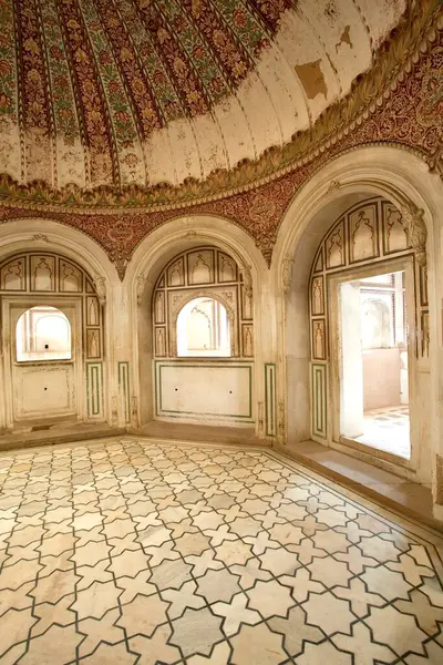 Hükümet müzesinde Hamam eski banyo ve duvar resimleri; Bharatpur; Rajasthan; Hindistan