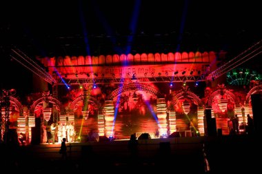 Sahne performansları, pulkar mela, Rajasthan, Hindistan, Asya