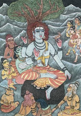 Şiva, sanatçı S. Rajam, Hindu inancı, Hinduizm, sanat, himalaya akademi sanatı, dakshinamurti, banyan ağacı, nandi, shakti, fanatikler, tanrı, tanrılar, tanrıça, devas, rishi, swami, sadhu, kutsama, sadhu