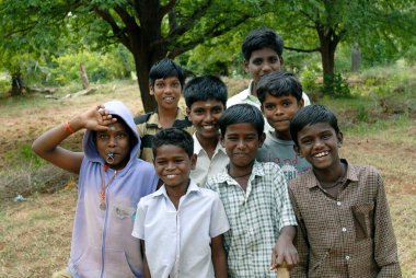 Köyün çocukları, Tamil Nadu, Hindistan 