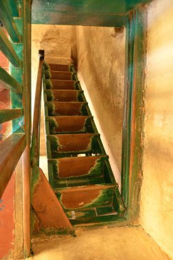 Porbandar Gujrat Hindistan Asya 'sının tahta merdivenleri. 