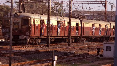 Local suburban electric western Trains Railways , Bombay Mumbai , Maharashtra , India