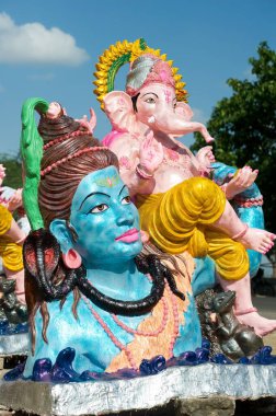 Ganesh ve Shiva 'nın heykeli, Rajasthan, Hindistan 