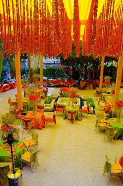 Hindistan, Rajasthan, Jodhpur 'da düğün salonu.