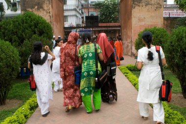 People Walking at Entrance of  Lalbagh fort  built by prince Mohammad Azam ; son of Mughal Emperor Aurangzeb in 1678 AD ; Dhaka ; Bangladesh clipart