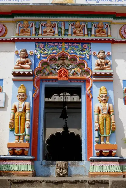 Stock image Ashtavinayak, richly decorated entrance of Shri Vighneshwar Vinayak temple, built in 1833 at Ozar, Taluka Junnar, District Pune, Maharashtra, India 