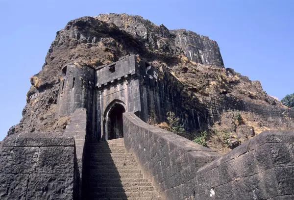 stock image Mahadarwaja Entrance , Fort Lohagad , Lonavala , Maharashtra , India