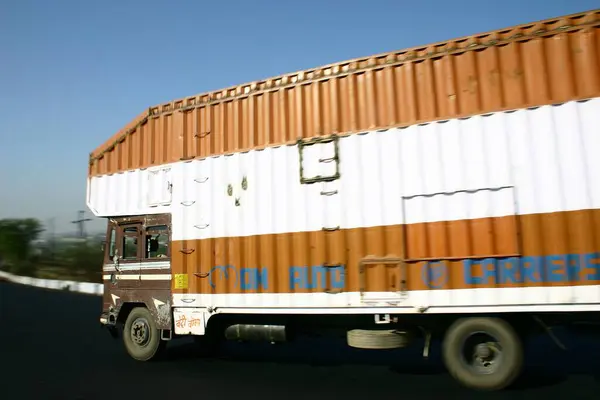 Stock image Industry, transportation, loaded truck with automobiles, National Highway Number 3, Mumbai Bombay Nasik Road , Maharashtra 