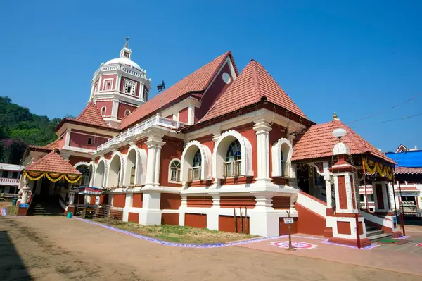 stock image Shri shantadurga temple in kavalem, Ponda, Goa, India.