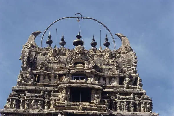 Giriş Gopuram Chennakeshava Tapınağı, Belur, Karnataka, Hindistan, Asya