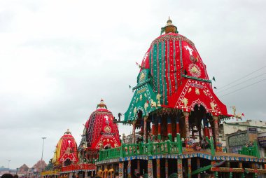 Jagannath, Puri, Orissa ve Hindistan 'daki Rath Yat Festivali' nin geçit töreni