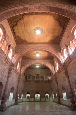 Durbar 'ın İçi Nihat Taç Giyme Sarayı Bikaner Rajasthan Hindistan Asya 