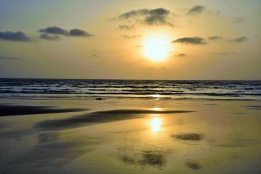 Sunset, Surwada beach, Valsad, Gujarat, India, Asia clipart