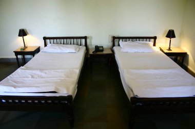 Boş otel odaları, Ujjain, Madhya Pradesh, Hindistan