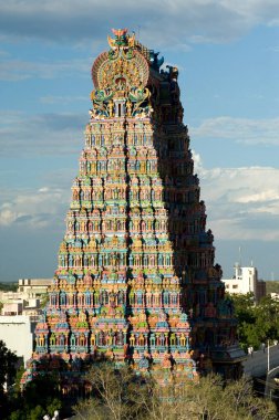 Hindistan, Madurai, Tamil Nadu 'daki meenakshi sundareswarar ya da meenakshi amman tapınağı. 