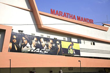 Maratha Mandir cinema hall hindi movie theatre at Dr. Anand Nair Marg known as Lamington road, Bombay now Mumbai, Maharashtra, India  clipart
