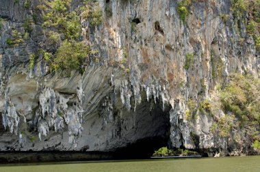Zümrüt Su ile Kireç Taşı Uçurumu Nang Krabi Eyaleti, Tayland, Güneydoğu Asya 