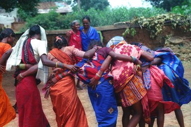 Kabile dansı, gaund madia, Chhattisgarh, Hindistan 