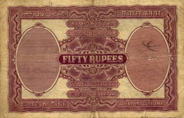 Rupees 50, 1930, British India, Issued at Bombay circle with the portrait of King George V, India  clipart