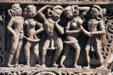 Hutheesing Jain Tapınağı, Ahmedabad, Gujarat, Hindistan, Asya 'daki insan heykelleri