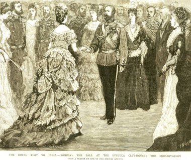Hindistan 'a kraliyet ziyareti, Byculla kulübündeki balo, 11 Aralık 1875, Bombay şimdi Mumbai, Maharashtra, Hindistan 