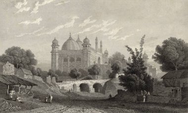 Minyatür Boyama; Jumma Mescid; Agra; Uttar Pradesh; Hindistan; 19. yüzyıl