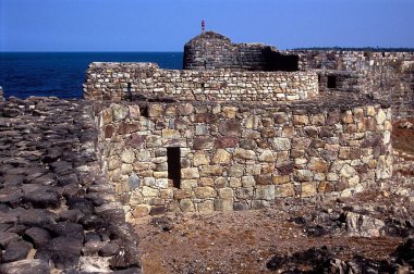 Fort Sindhudurgh, Malvan, Maharashtra, Hindistan 'ın koruma duvarı..