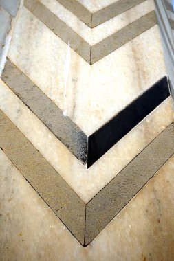 Tac Mahal 'de renkli mermer taş işçiliği; Agra; Uttar Pradesh; Hindistan