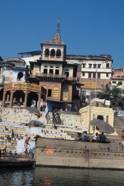 Manikarnika Ghat, Varanasi, Uttar Pradesh, Hindistan, Asya  