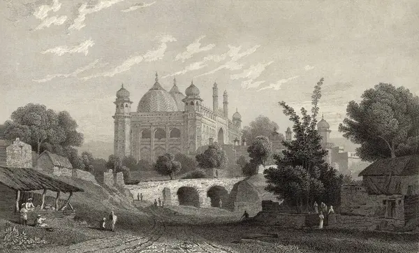 stock image Miniature Painting ;  Jumma Masjid ; Agra ; Uttar Pradesh ; India ; 19th century