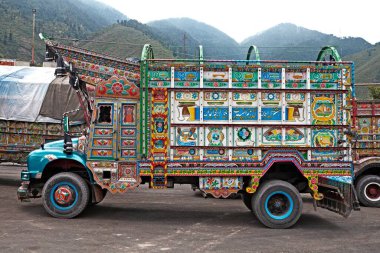 Dekoratif kamyon uri jammu kaşmir Hindistan Asya 