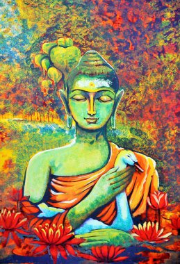 Lord Buddha sanat eserleri yapıyor.