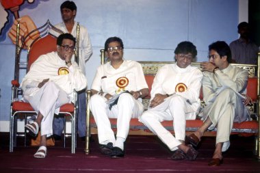 Indian politician, Bal Thackeray, Raj Thackeray and Uddhav Thackeray, India, Asia  clipart