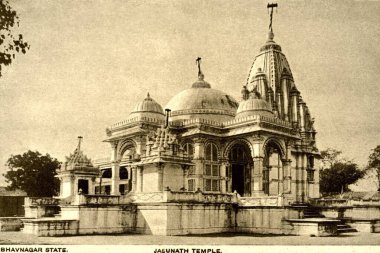 Old vintage 1900s Jasunath Shiva Temple, Bhavnagar, Saurashtra, Gujarat, India, Asia  clipart
