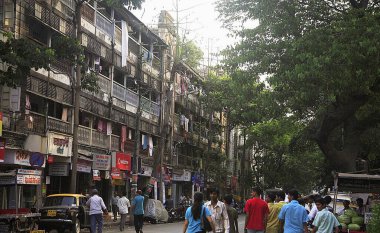 Old building, chawl Parvarti, Grant road, Bombay now Mumbai, Maharashtra, India  clipart