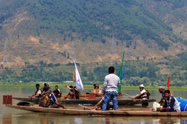 Dal Gölü, Srinagar, Kaşmir, Hindistan, Asya 'daki turistler 