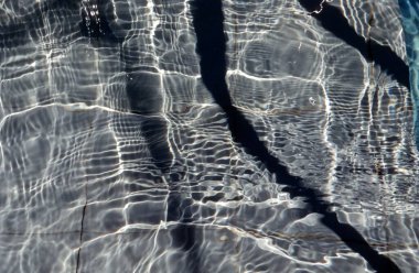 Yüzme havuzu suyundaki güneş ışığının soyut grafik deseni