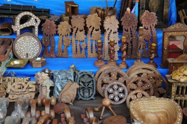 Tahta el sanatları, Panchgani, Maharashtra, Hindistan, Asya 