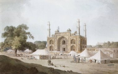 Akbar Anıtmezarlığı 'na açılan kapı, Uttar Pradesh, Hindistan 