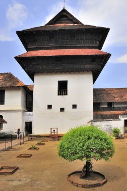 Asya 'daki Tamil Nadu' daki Padmanabhapuram Sarayı 'nın dua salonu.