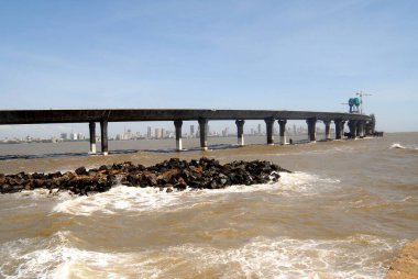 Bandra-Worli sea link under construction in Bombay Mumbai, Maharashtra, India  clipart