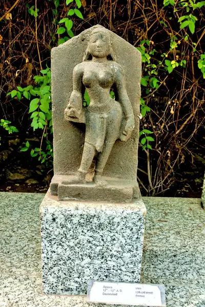 stock image Apsara stone sculpture, 1200s, Museum, Daulatabad, Maharashtra, India, Asia 