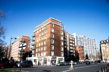 Street scene, French architecture building, Palace de Italia, Paris, France, Europe 