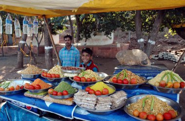 Abur cubur satıcısı, Bhopal, madhya pradesh, Hindistan, Asya