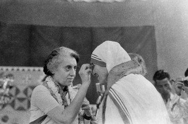 Mother Teresa with Indira Gandhi    clipart