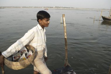 Triveni sangam, Allahabad, Uttar Pradesh, Hindistan 