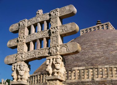 Budist stupa, Sanchi, Madhya Pradesh, Hindistan