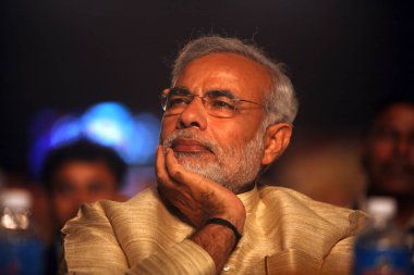 Narendra Modi; CNBC-TV18 Hindistan İş Lideri Ödülü sırasında Gujarat 'ın başbakanı; Bombay Mumbai; Maharashtra; Hindistan 
