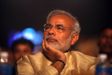 Narendra Modi ; chief minister of Gujarat during CNBC-TV18 Indian Business Leader Award ; Bombay Mumbai ; Maharashtra ; India  clipart