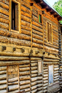 Kashmiri wooden houses, Sheikhpura Chorwan village, Kashmir, India, Asia clipart